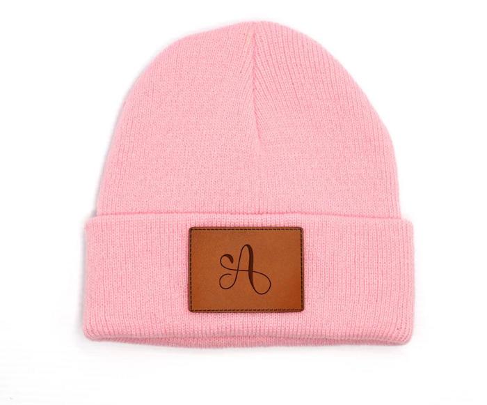 Personalized Small Knit Beanies for Kids - Choose from 7 Colors and 15 Patch Text Designs