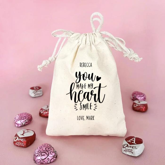 Personalized Valentine's Day Small Gift Bags - Calligraphy Designs - Choose from 12 Designs