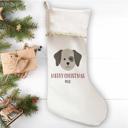  Personalized Christmas Pet Stockings Velvet-Trimmed - Choose from 3 Cuff Colors and 8 Designs