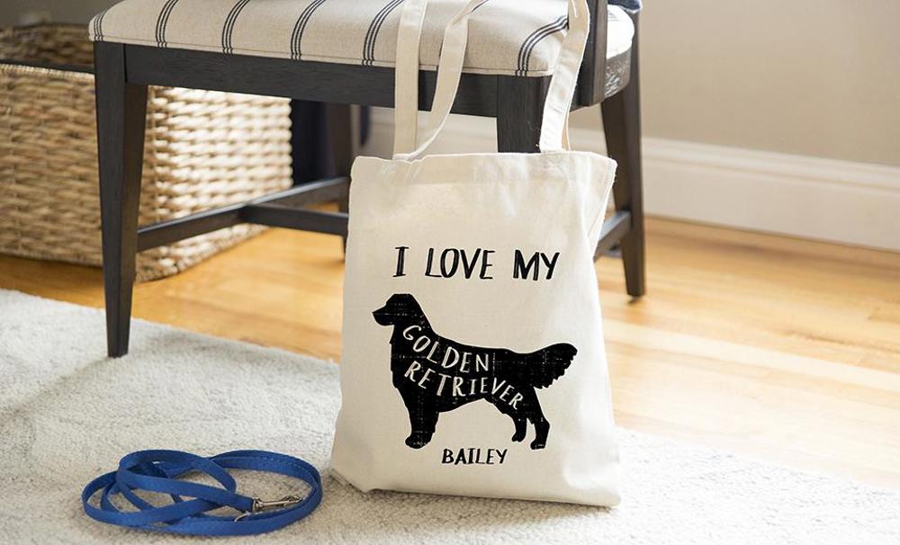 Personalized Dog Tote Bags - Choose from 22 Dog Breed Designs