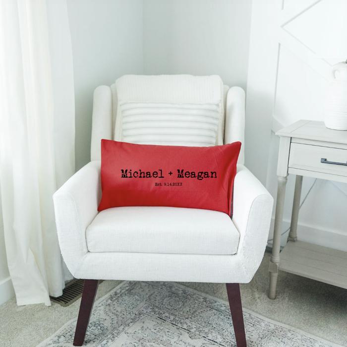 Personalized Family Names Colored Lumbar Throw Pillow Covers (NO Insert Included) - Choose from 3 Colors and 8 Designs - Housewarming Gift - Gift for Couples, Parents, Grandparents