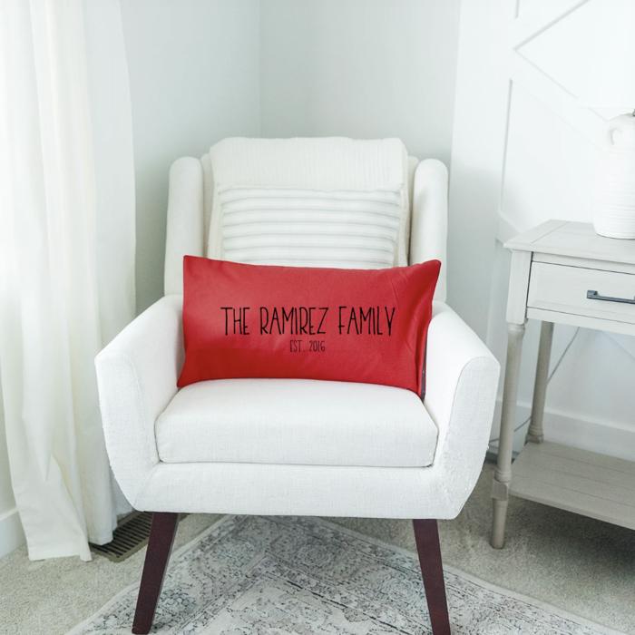 Personalized Family Names Colored Lumbar Throw Pillow Covers (NO Insert Included) - Choose from 3 Colors and 8 Designs - Housewarming Gift - Gift for Couples, Parents, Grandparents