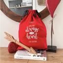  Personalized Valentine Gift Bag, Red Canvas (Choose from Small or Large) - Customized Love Themed Gift Bag - Anniversary Gift for Him or Her