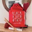  Personalized Valentine Gift Bag, Red Canvas (Choose from Small or Large) - Customized Love Themed Gift Bag - Anniversary Gift for Him or Her