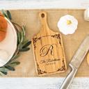  Personalized Mini Handled Bamboo Cutting Board - 5" x 11" - Choose from 8 Engraving Designs