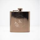  Personalized Rose Gold Flask Set with Shot Glasses - Choose from 20 Designs