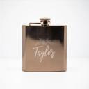  Personalized Rose Gold Flask Set with Shot Glasses - Choose from 20 Designs