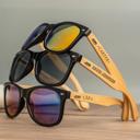  Personalized Wood Sunglasses - Choose from 7 Lens Colors and 10 Engraving Designs - Stocking Stuffers