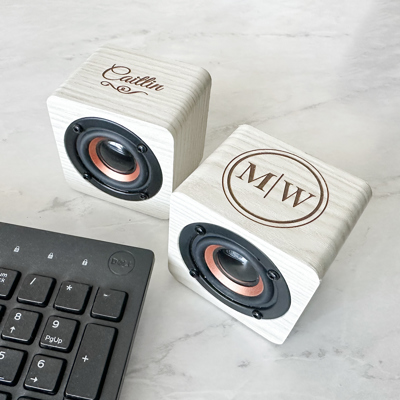 Personalized Wood Bluetooth Speakers - Choose from 5 Colors and 16 Designs - Gift for Men and Women