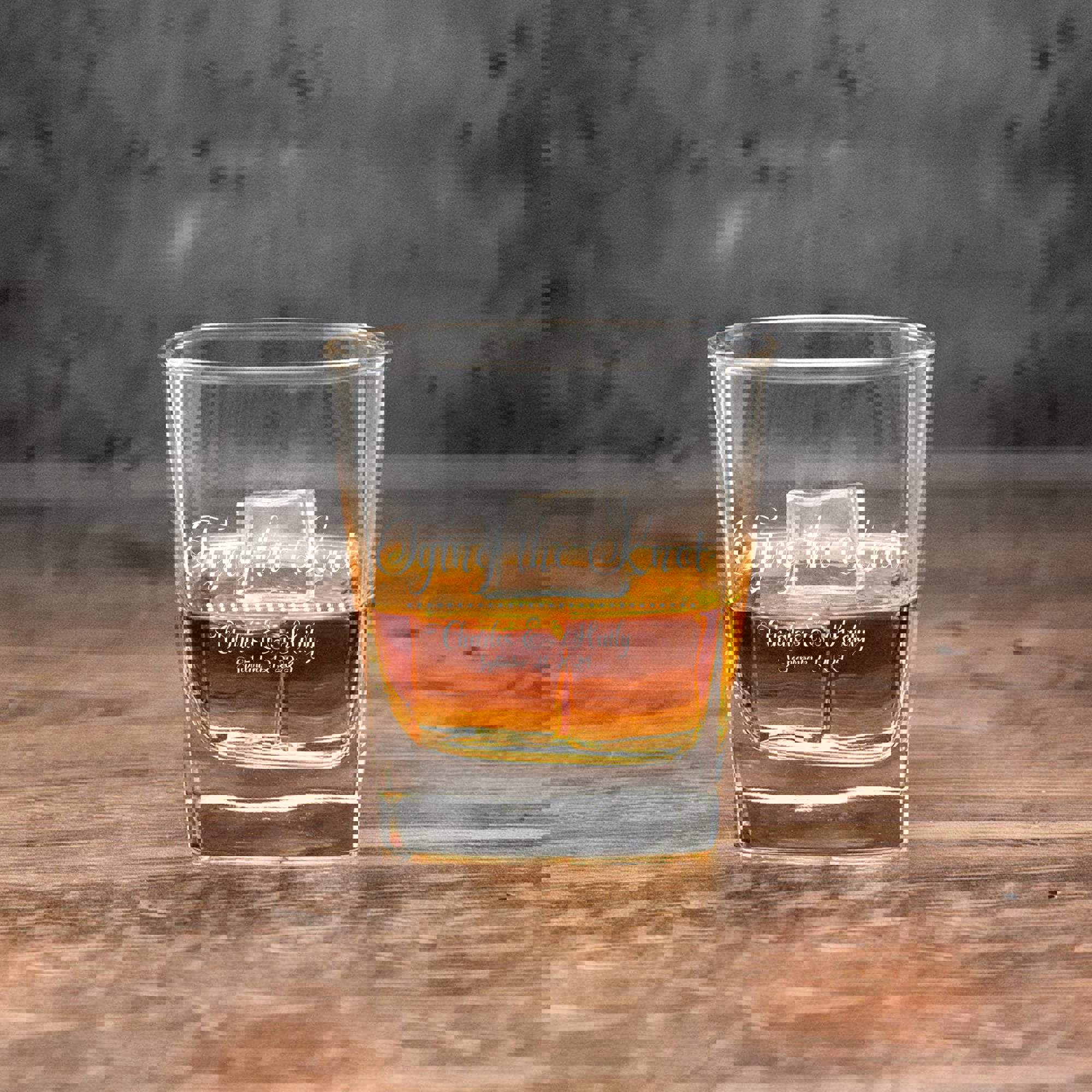 Personalized Wedding Square Rocks Glass One Glass Only Choose from