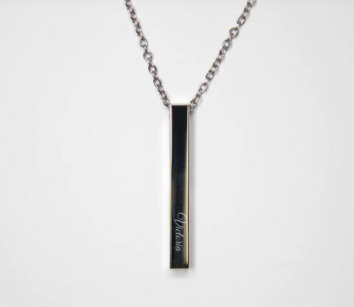 Personalized Vertical Bar Necklaces - Stocking Stuffers for Women