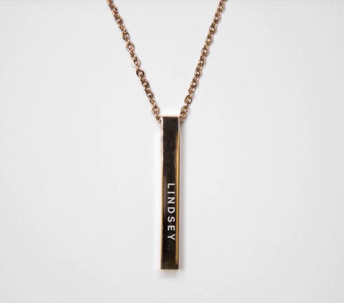 Personalized Vertical Bar Necklaces - Stocking Stuffers for Women