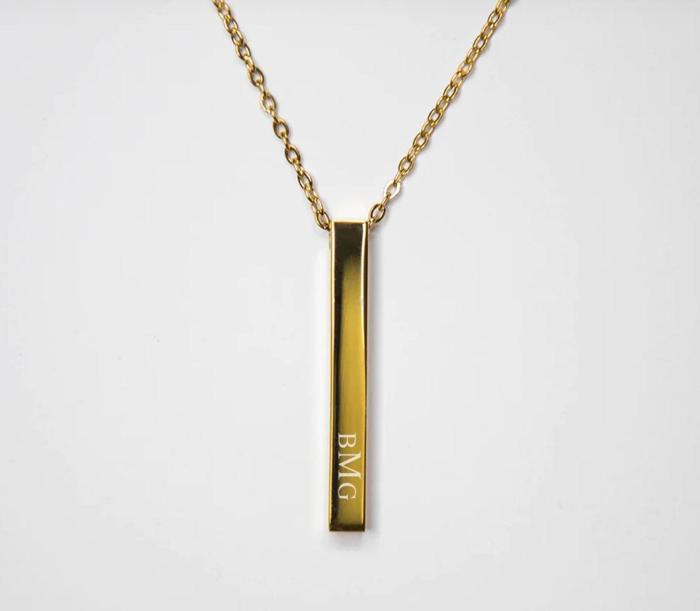 Personalized Vertical Bar Necklaces - Stocking Stuffers for Women