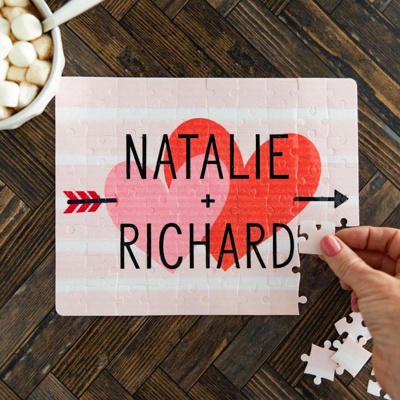 Personalized Valentine Puzzles - Choose from 30, 48, 80, and 99 Pieces - Choose from 4 Designs - Unique Valentines Gift for Girlfriend/Boyfriend, Wife/ Husband