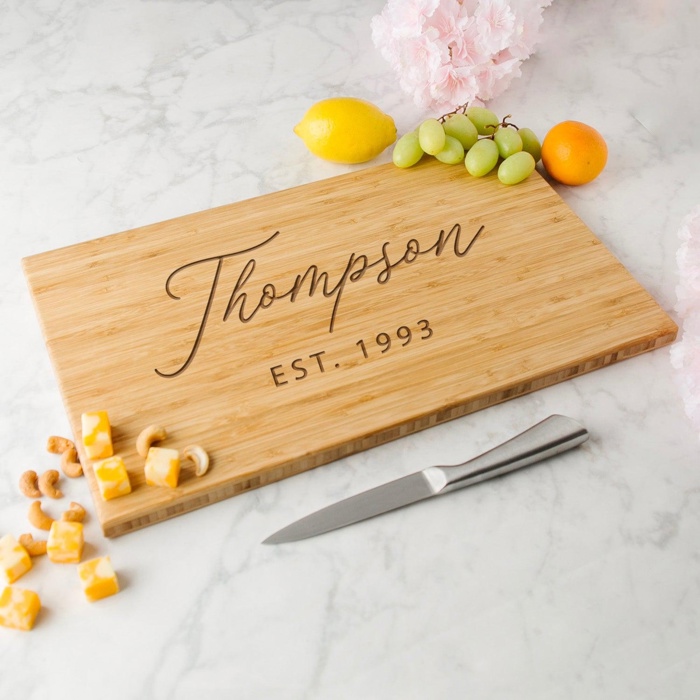 Personalized Cutting Board | Modern Collection Design | Laser Engraved | 11" x 17" Bamboo