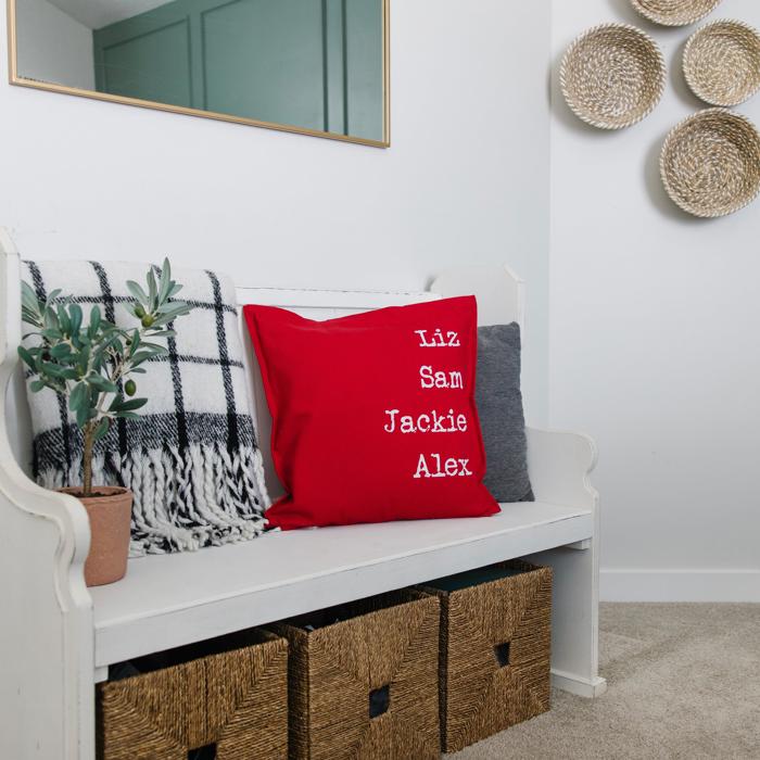 Personalized Family Names Throw Pillow Covers - Choose from 4 Colors and 3 Font Styles