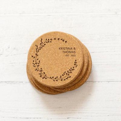Personalized Wedding Themed Cork Coaster - One Coaster Only - Choose from 20 Designs