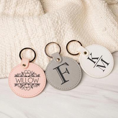 Personalized Circle Leather Tag | Choose from 4 Colors and 24 Designs