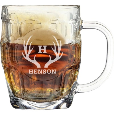 Personalized Beer Mug | Glass | Holds 20 oz | Laser Engraved
