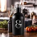  Personalized Black Stainless Growler - Wedding Couples Edition