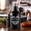  Personalized Black Stainless Growler - Wedding Couples Edition