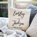  Personalized Throw Pillow Cover for Couples (NO Insert Included) - 18" x 18" - New Year Gift for Couples and Parents