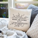  Personalized Throw Pillow Cover for Couples (NO Insert Included) - 18" x 18" - New Year Gift for Couples and Parents