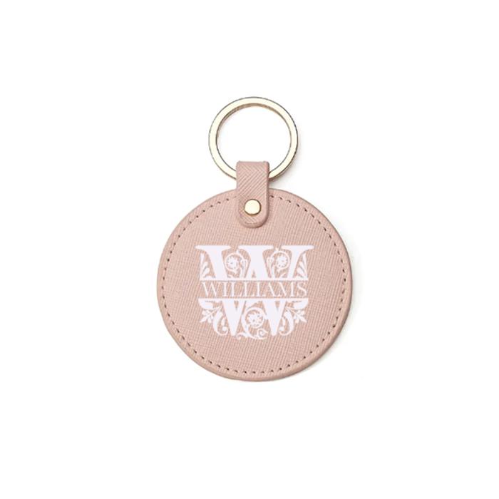 Personalized Circle Leather Tag | Choose from 4 Colors and 24 Designs