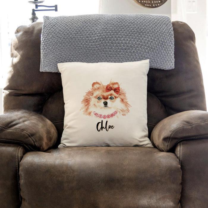 Personalized Watercolor Dog Throw Pillow Covers (NO Insert Included) - 18" x 18" - Choose from 20 Designs - New Year Gift for Dog Lovers