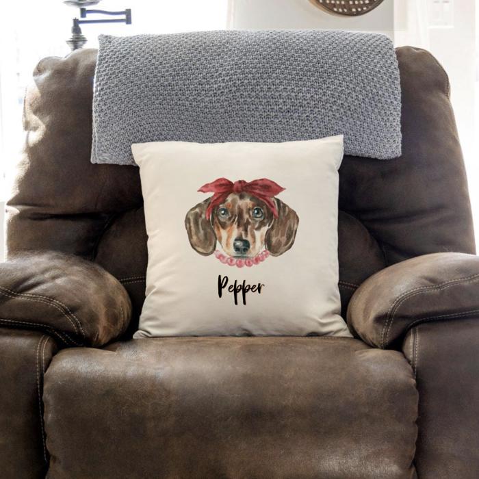 Personalized Watercolor Dog Throw Pillow Covers (NO Insert Included) - 18" x 18" - Choose from 20 Designs - New Year Gift for Dog Lovers