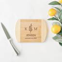  Personalized 6x8 Bamboo Cutting Board with Rounded Edge - Choose from 18 Designs - Cute Wedding Gift for Couples or Parents