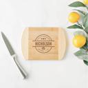  Personalized 6x8 Bamboo Cutting Board with Rounded Edge - Choose from 18 Designs - Cute Wedding Gift for Couples or Parents