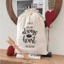  Personalized Valentines Day Gift Bag, White Velvet (Choose from Small, Large) - Custom Love Themed Gift Bag - Anniversary Gift for Him, Her