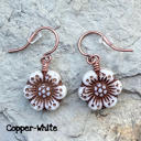 Black White Lightweight Floral Earrings For All Ages | Czech Glass 