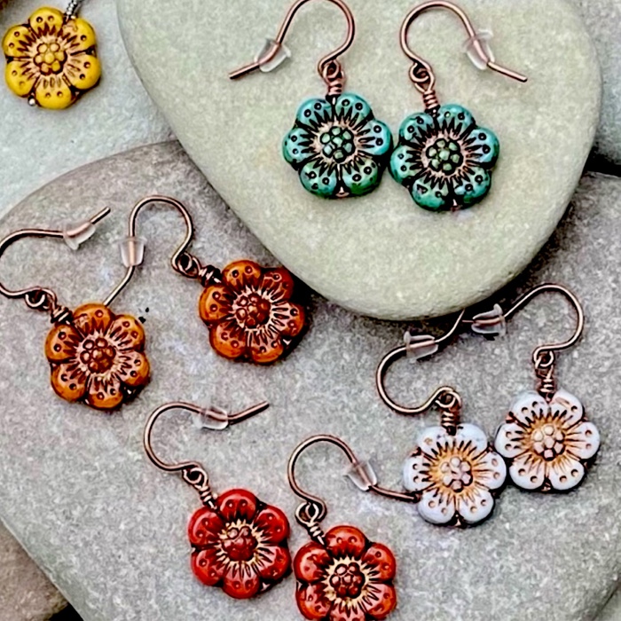 Lightweight Floral Earrings For All Ages | Czech Glass 