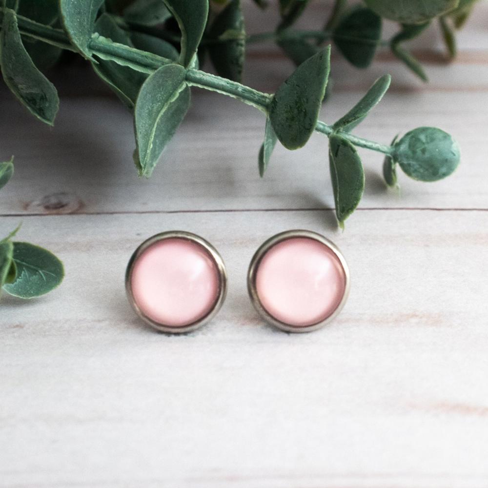 Blush Glass Stud Earrings