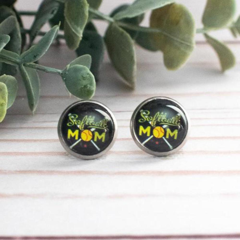 Sports Glass Stud Earrings