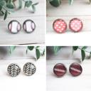  Vintage Glass Stud Earrings - Tons of Styles!