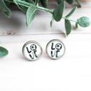 Soccer Love Sports Glass Stud Earrings