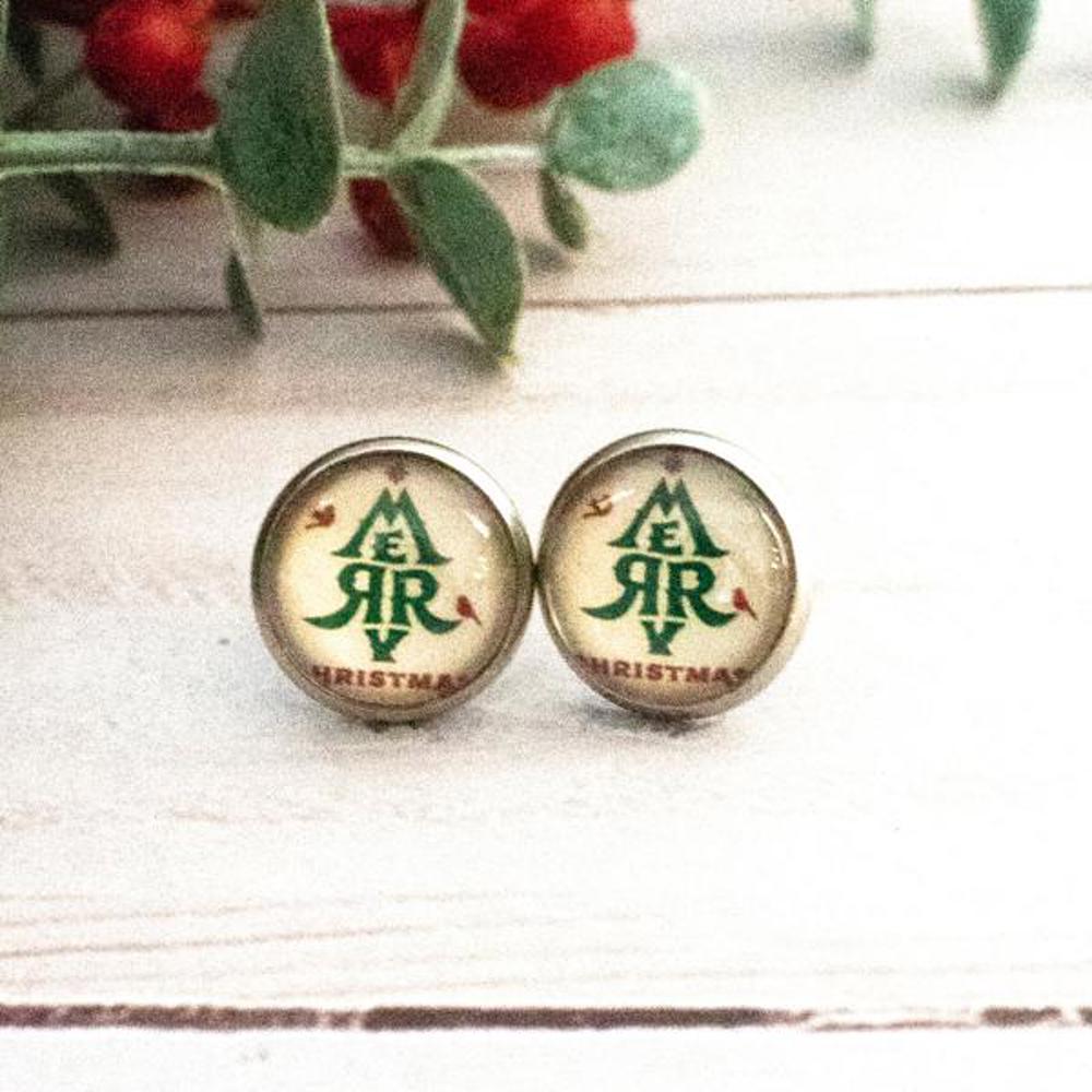 Christmas Glass Stud Earrings