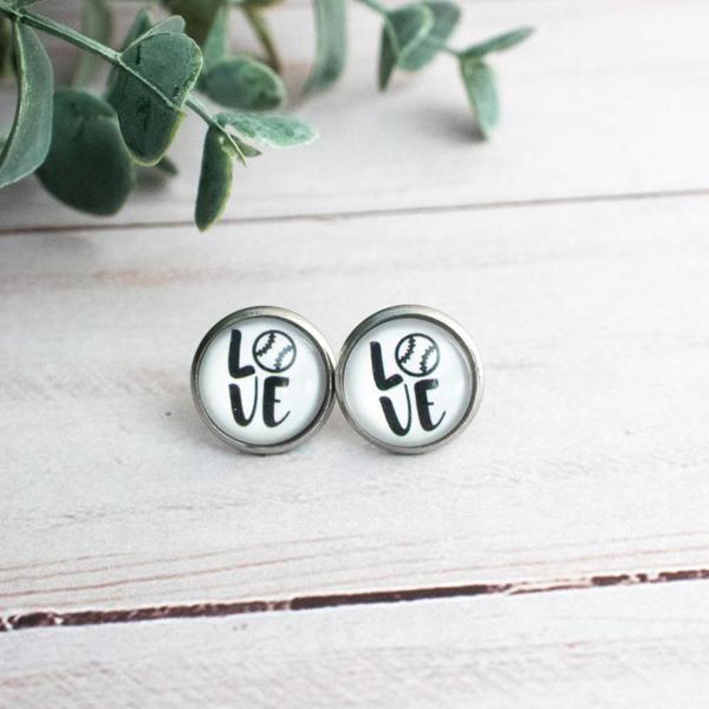 Sports Glass Stud Earrings