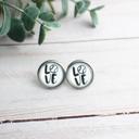 Baseball Love Sports Glass Stud Earrings