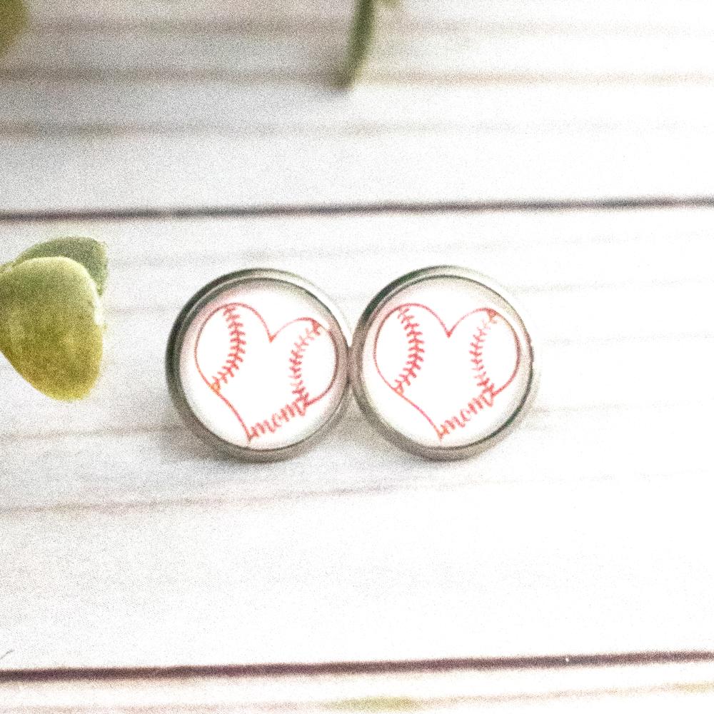 Sports Glass Stud Earrings