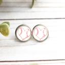 Baseball Mom Sports Glass Stud Earrings