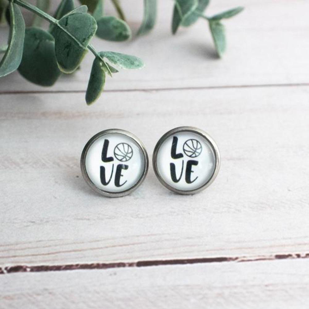 Sports Glass Stud Earrings