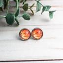 Basketballs Sports Glass Stud Earrings