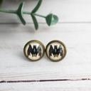  Black Bats Halloween Glass Stud Earrings