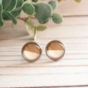  Blush & Wood Glass Stud Earrings