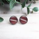  Football Glass Stud Earrings