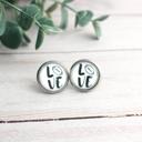  Football Love Glass Stud Earrings